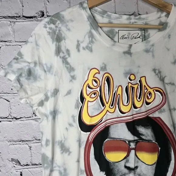Elvis Presley 100% Cotton Graphic Print Band Tee Tshirt Tie Dye Size 0X - Picture 3 of 8